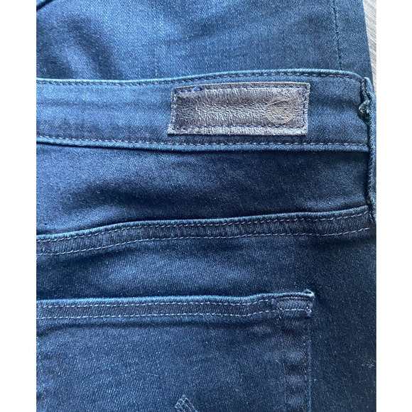 AGR Moto Skinny Dark Wash Blue Denim Jeans - Picture 7 of 9